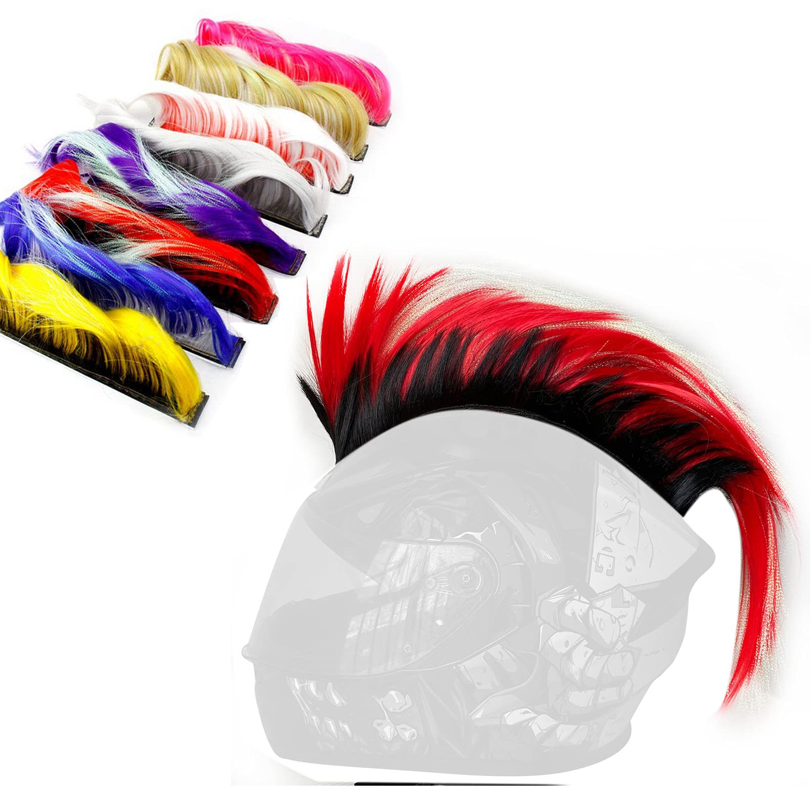 Mohawk Wig for Helmet Decoration, Reusable Hawk Design (Helmet Not Included)