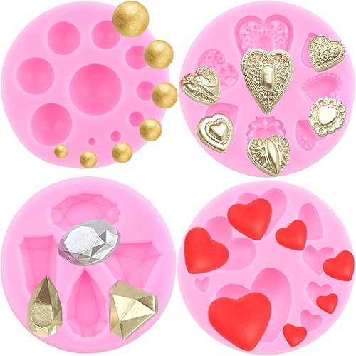 Miniatura 10 de Mujiang Molde de perlas 3D para fondant, bolas de perlas semiesferas, moldes de silicona para chocolate, burbujas de perlas, moldes de caramelo para