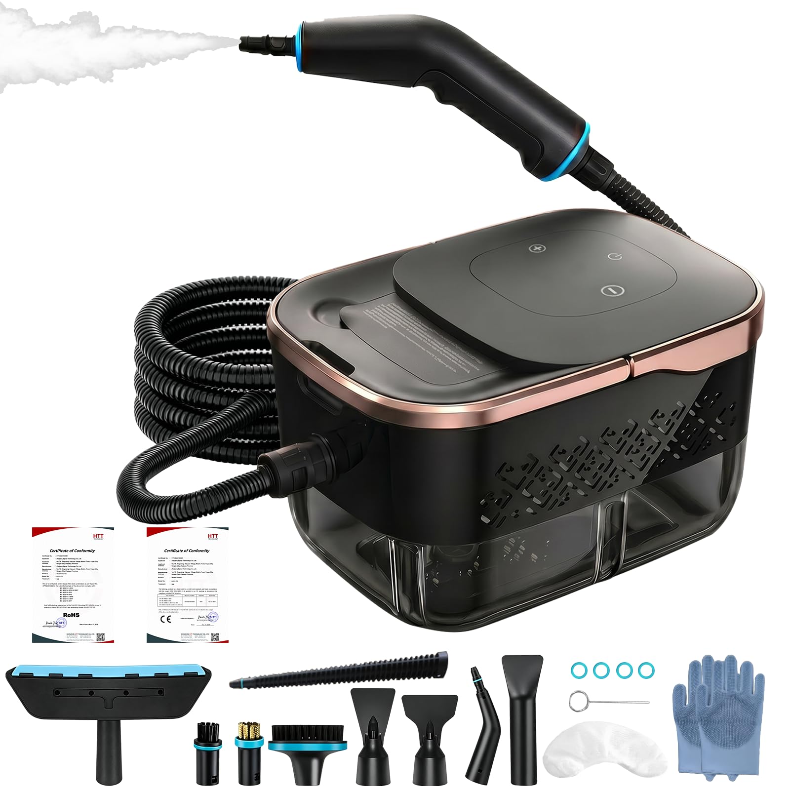 Pulitore a Vapore 2500W per Divani (Nero)