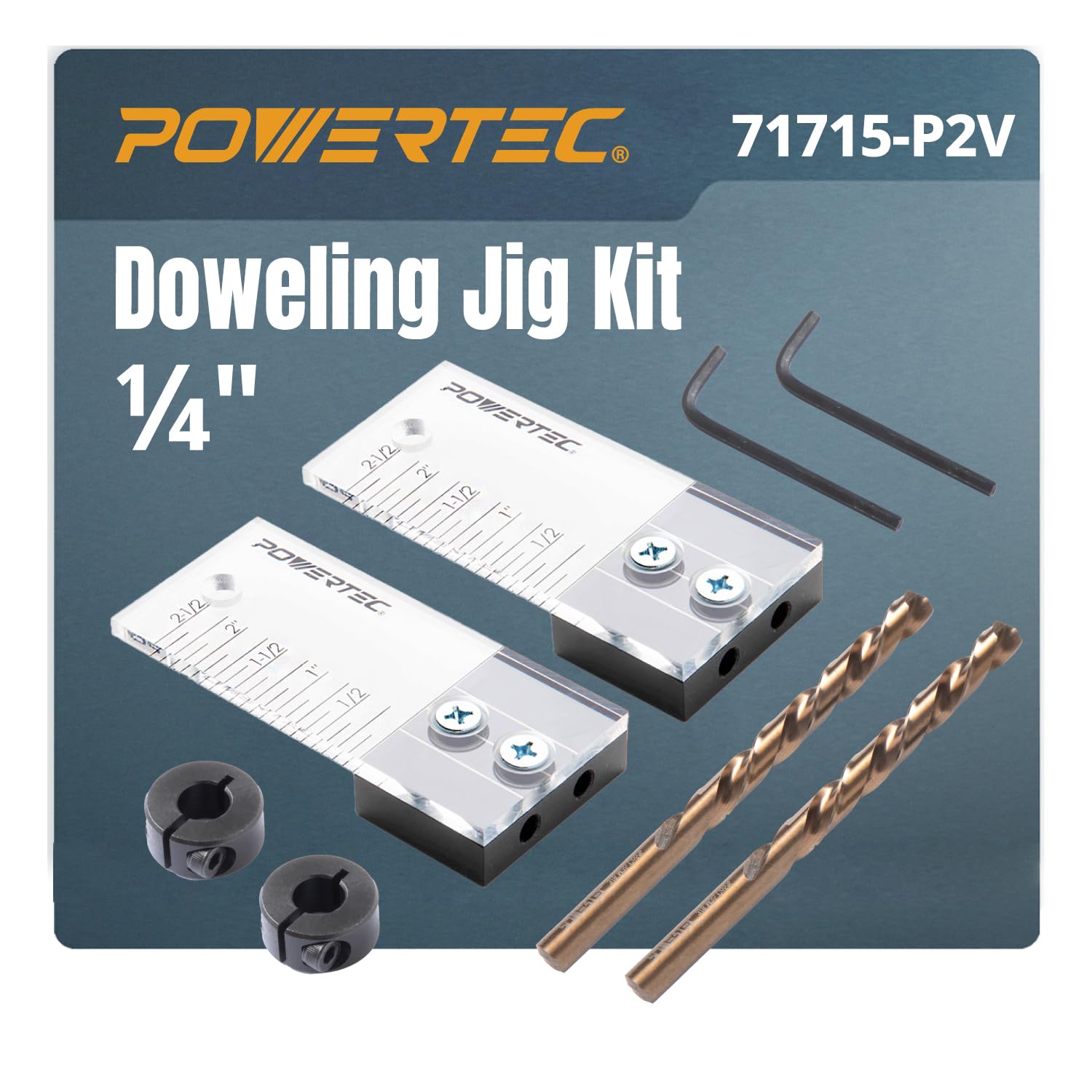 Gabarit de cheville 6,35 mm POWERTEC pour éviter les trous de perçage décentrés