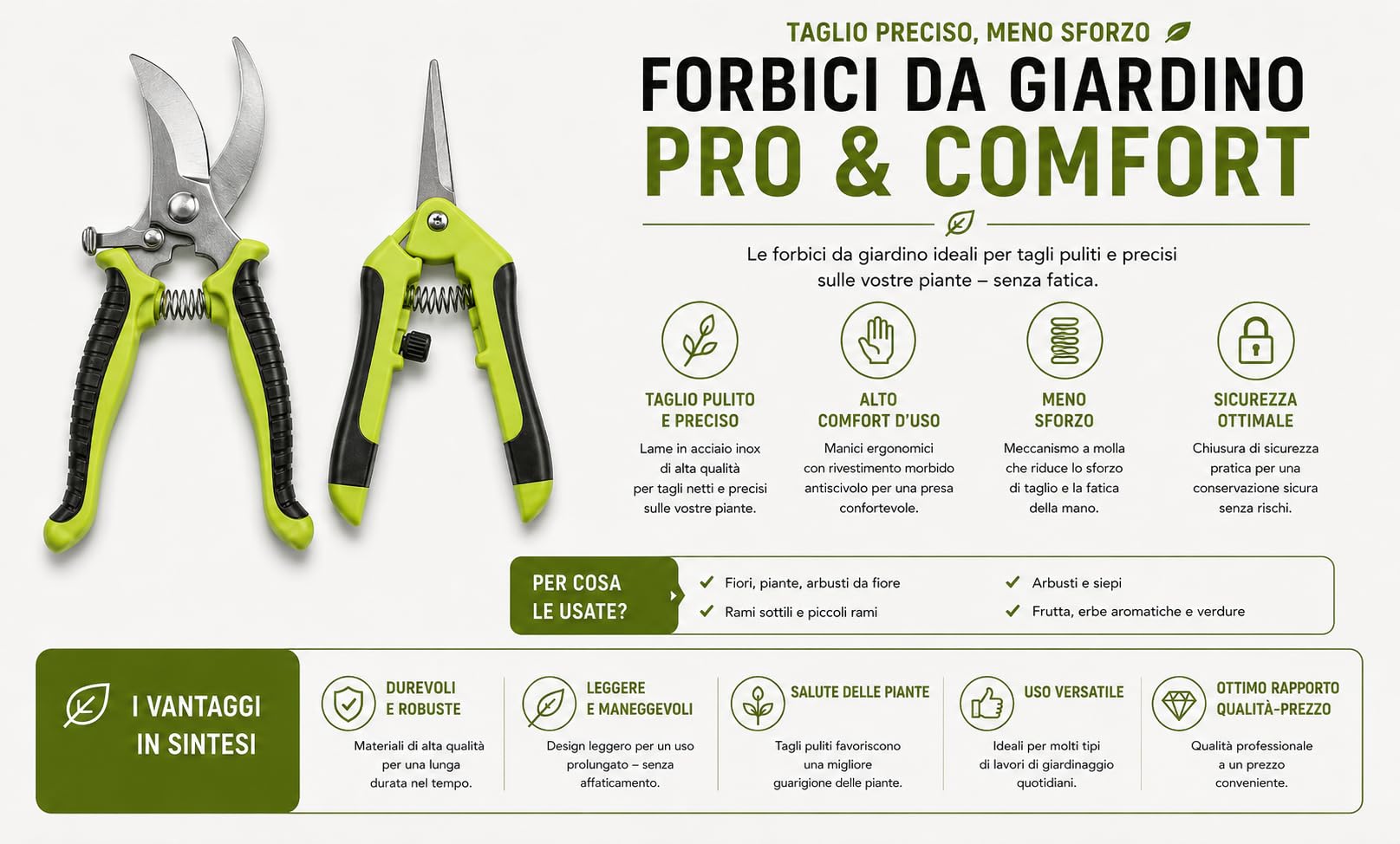 Kit da giardinaggio ergonomico – Sgabello pieghevole + 12 attrezzi in acciaio inossidabile + borsa + guanti + ginocchiere – Giardinare senza dolore alla schiena o alle ginocchia