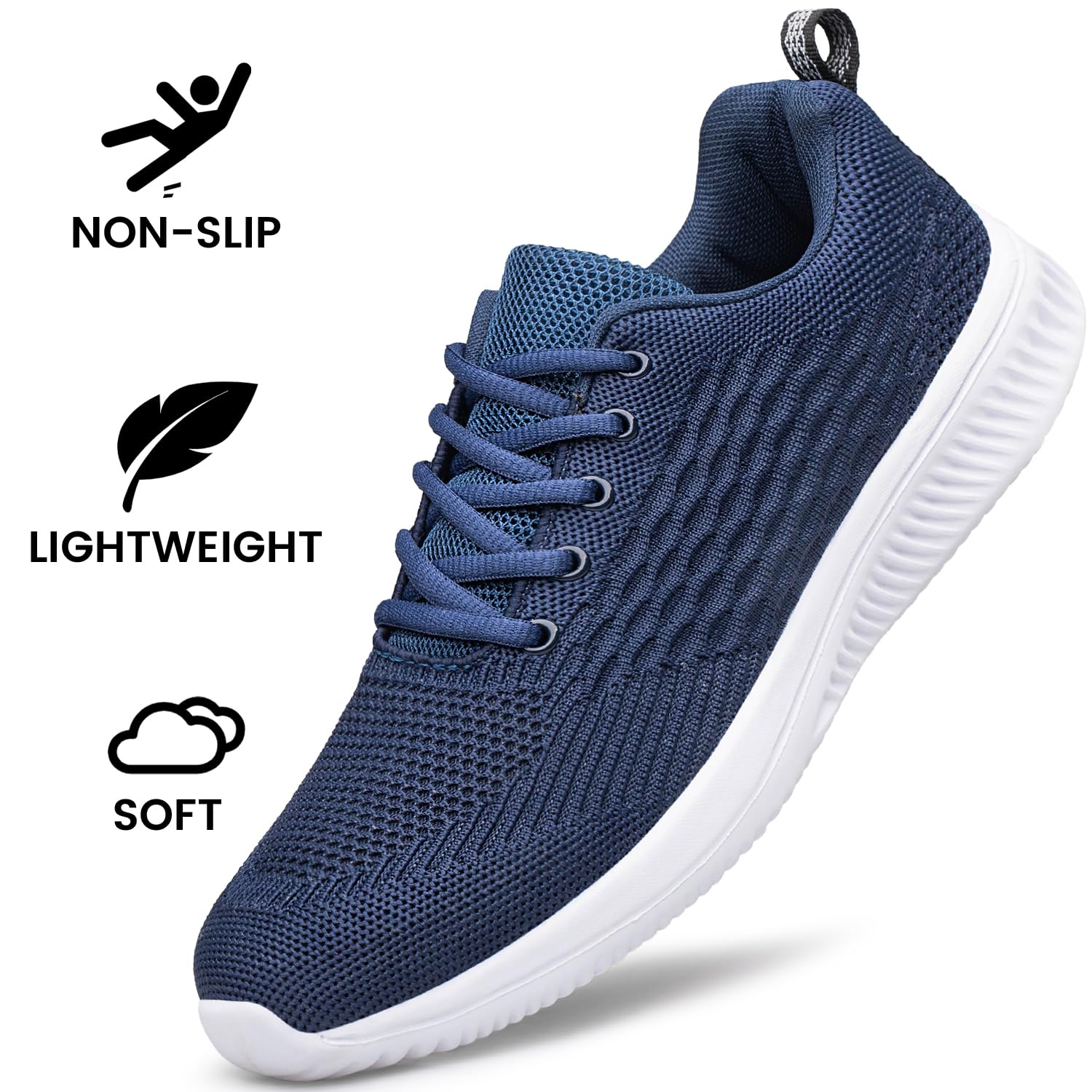 Raoendis Zapatillas deportivas para hombre, para correr, caminar, ligeras, de malla, cómodas, atléticas, fitness, tenis