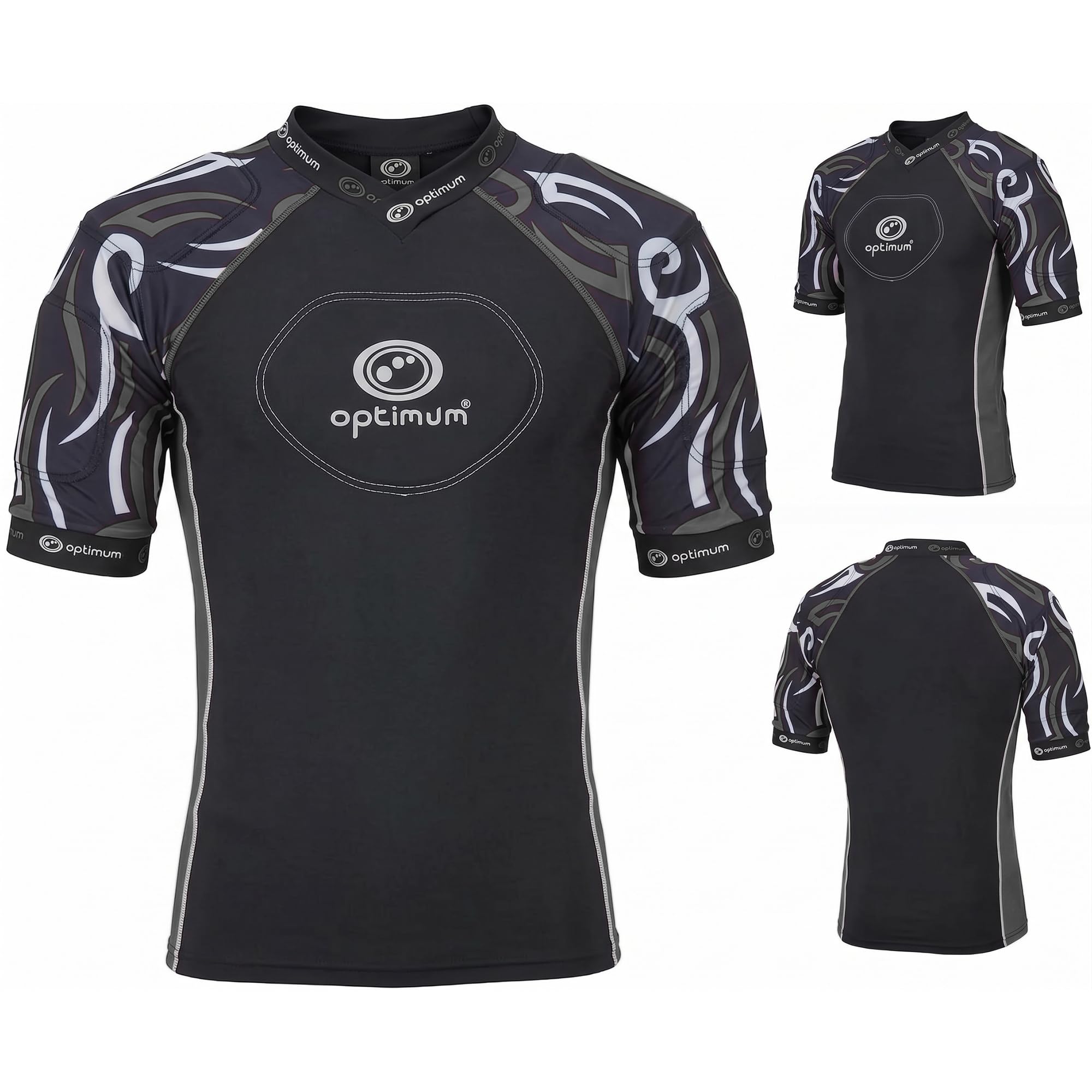 Optimum Word Rugby Approved Razor Top ochronny dla dorosłych i dzieci – lekka koszulka unisex z wyściółką EVA do rugby, oddychająca lycra, kompresyjny krój