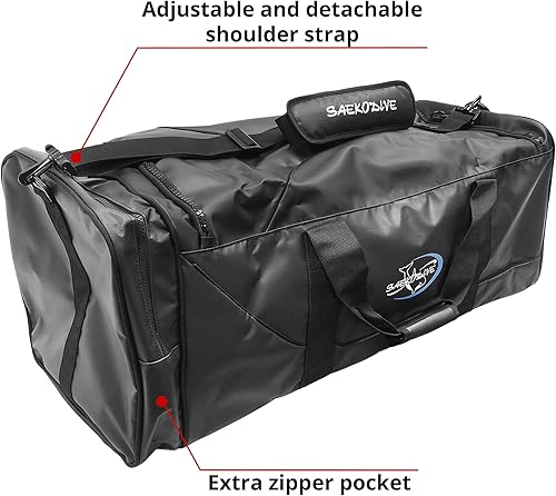 Miniatura 3 de Bolsa de lona grande premium con bolsillo y correa, impermeable para actividades al aire libre, buceo, esnórquel, natación, pesca, vela, canoa,