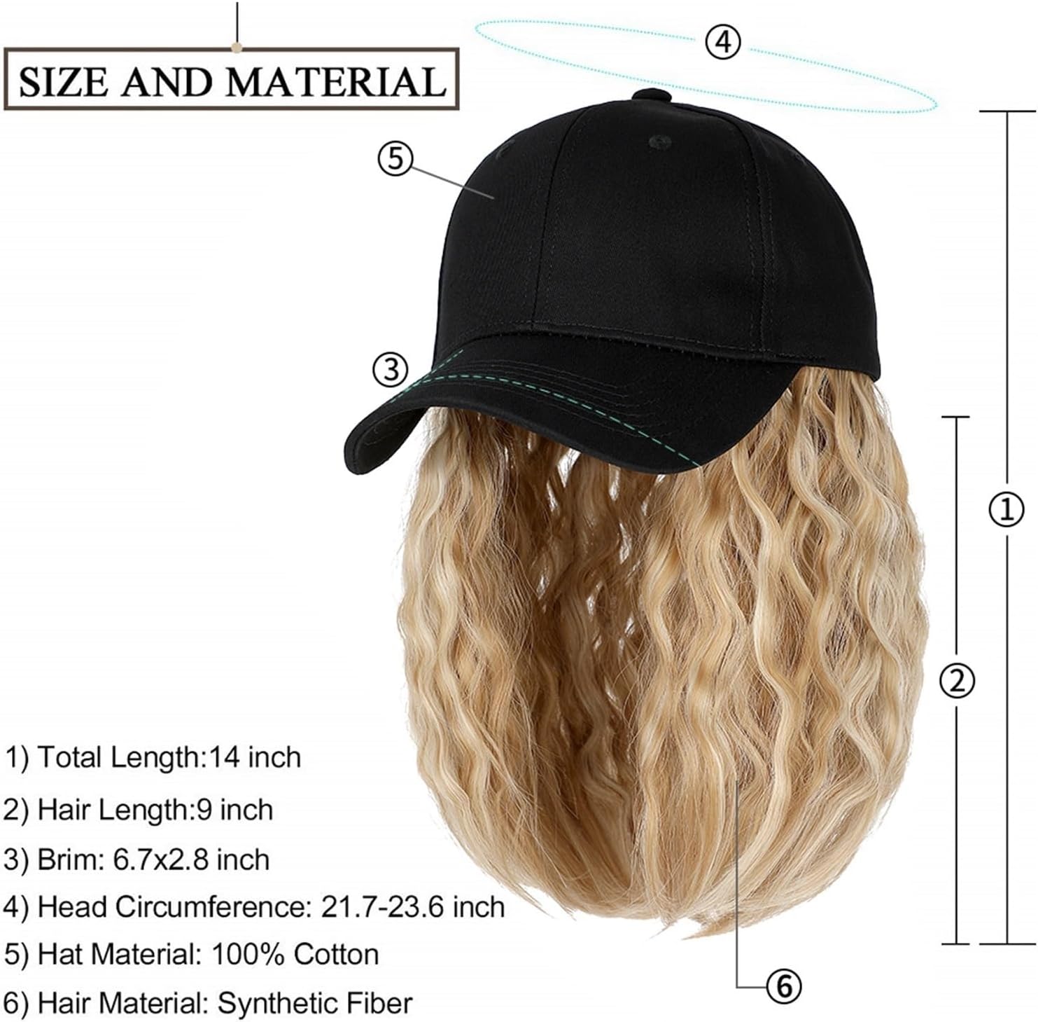 Bald Cap Baseball Cap Short Wig Curly Synthetic Baseball Cap Hair Wig Natural Black Hat Wigs Naturally Synthetic Adjustable Hair Cap (Color : 18)