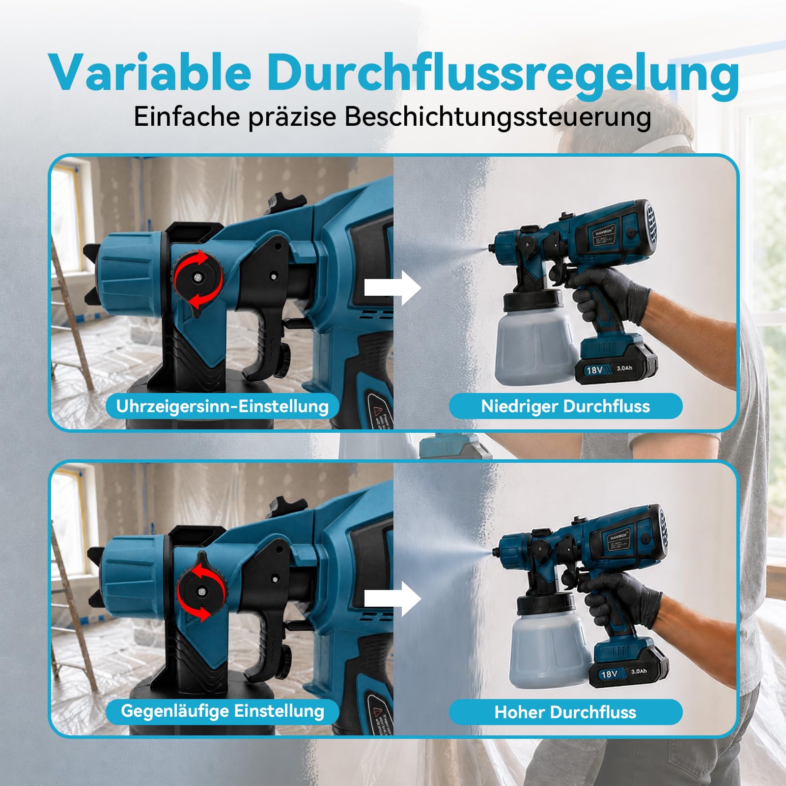 Sistema de pulverización de pintura con batería para Makita 18 V