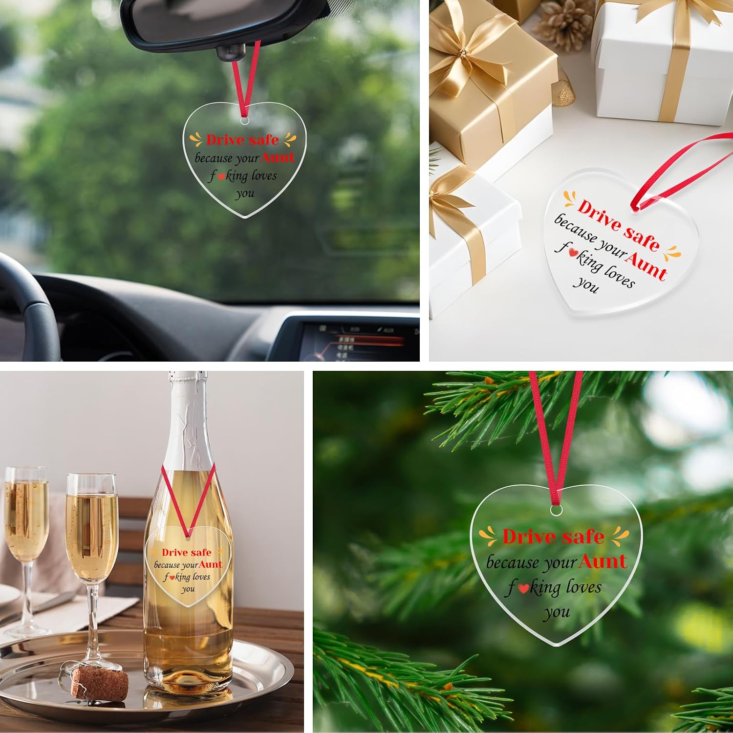 New Driver Gifts Drive Safe Gifts for Him Acrylic Hanging Ornament Gift for Daughter Son Niece Nephew Friends Driving License Gift Christmas Ornaments Sweet 16 Presents Congratulations Presents image 3