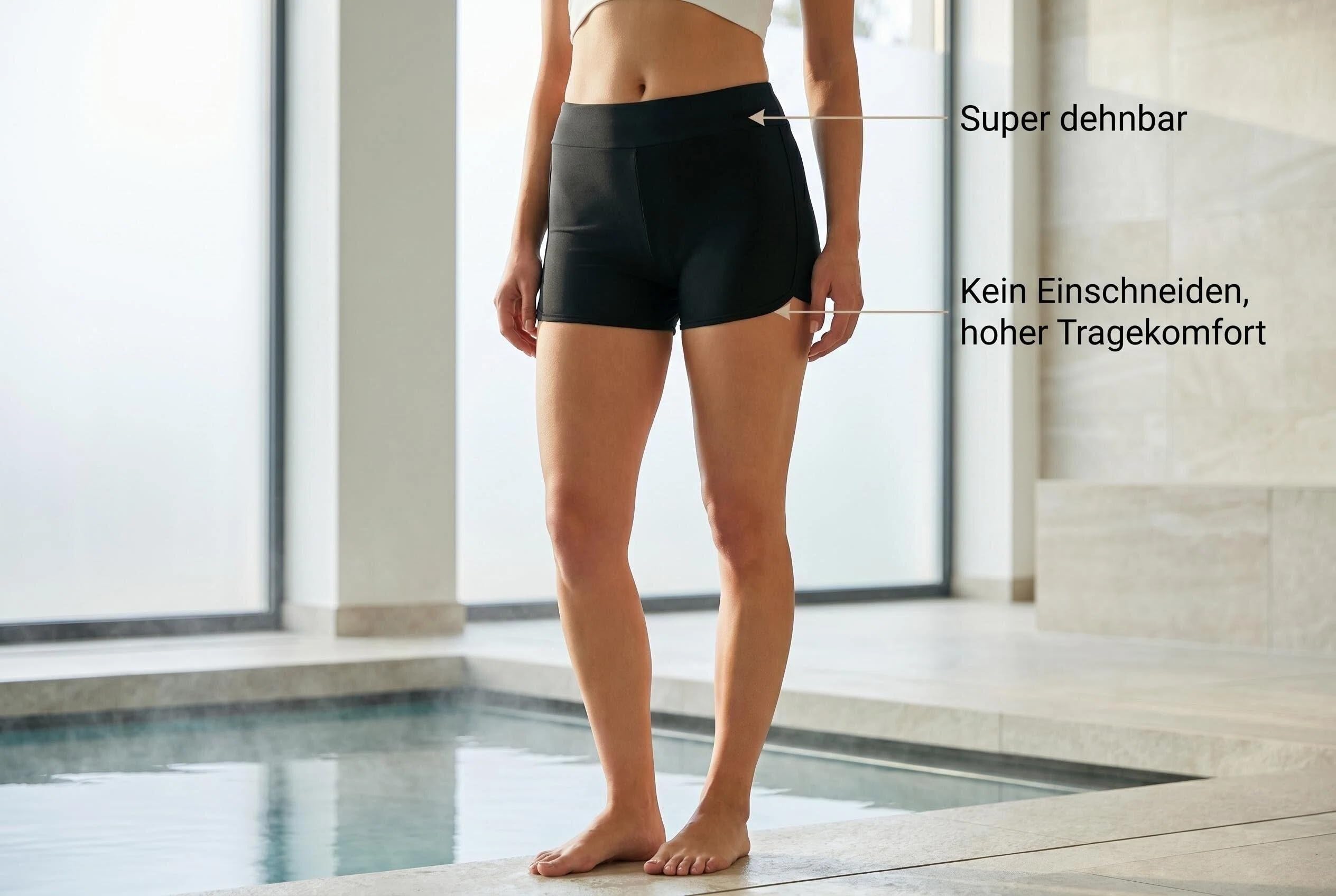 Bañador para mujer - Bañador para verano, cintura alta, protección UV, pantalones cortos de natación para deporte, gimnasio, cintura alta, pantalones cortos de natación