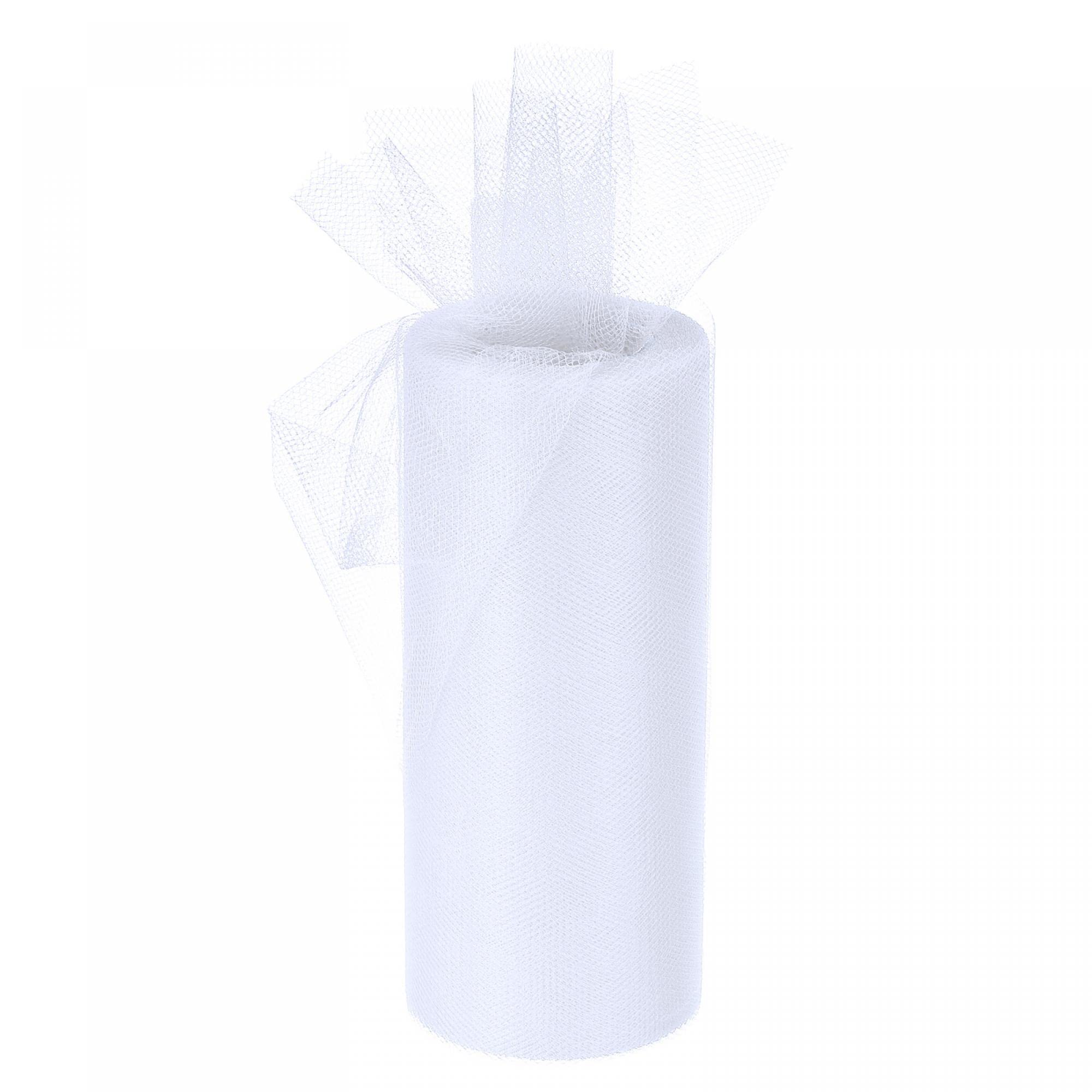 sourcing map Rotolo di nastro di tulle da 15,2 cm, 23 m, colore pastello per confezioni regalo, Natale, matrimonio, fai da te, colore: bianco
