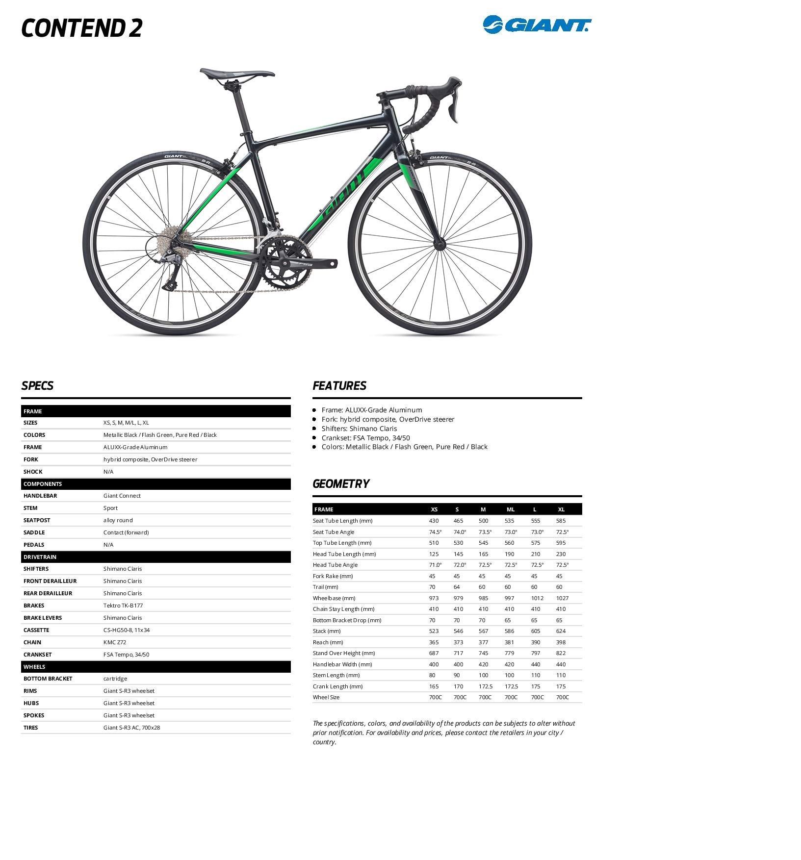 Giant Contend 2 Medium (Metallic Black) : Amazon.in