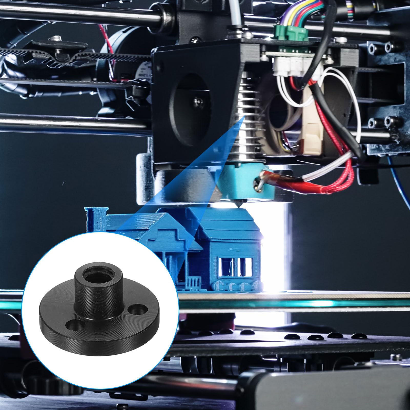 QUARKZMAN 4 Pz DaPOM Per Vite A Ricircolo Sfere T5x2 (Filettatura Acme, Passo 1mm, Avanzamento 2mm, 2 Principi) Diametro 5mm DaIn Plastica POM Per Vite A Ricircolo Sfere T5