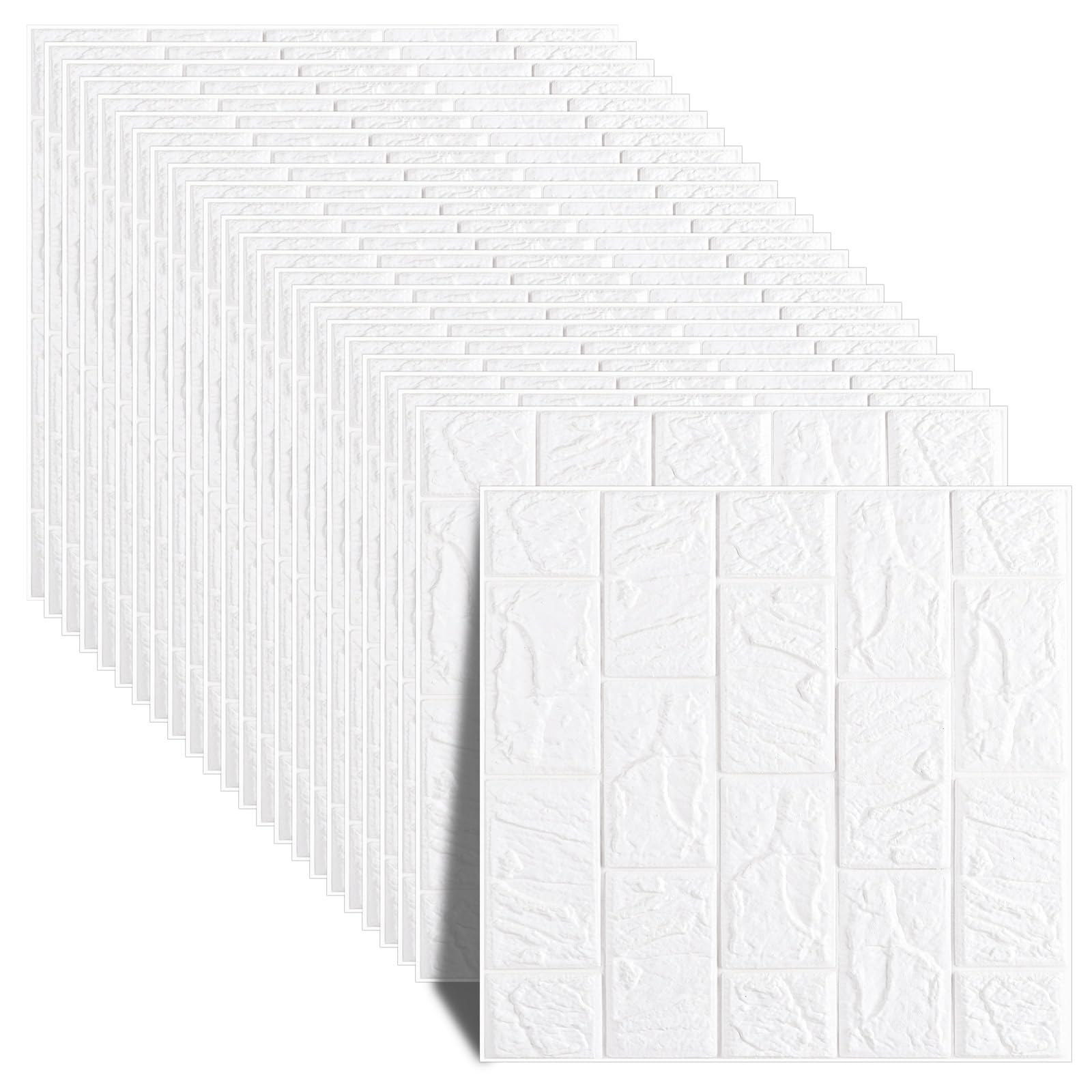 ZOFUN 30 Pcs 3D Brick Wallpaper, 30 x 30 cm Self Adhesive Wall Panels with Sticky Backing, 5 mm 3D Wall Panels Peel and Stick, Waterproof Wall Tiles for Kitchen, Bedroom, Living Room