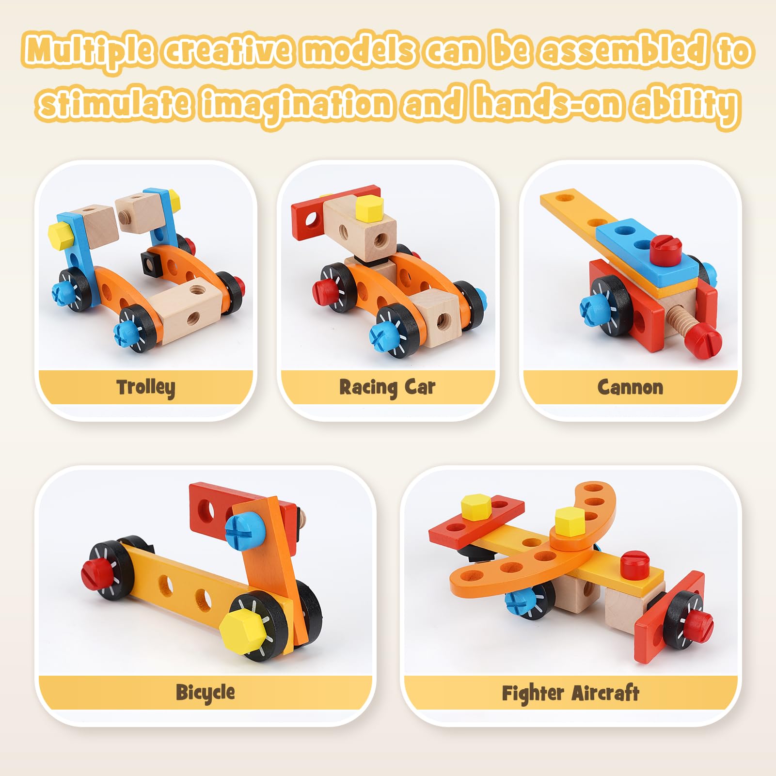 Vanplay Kids Tool Set Wooden Toys Montessori Toys for 3+ Year Olds with Toy Drill Kids Tool Box toys for 3 4 5 6 Year Old Boys Girls - Image 3