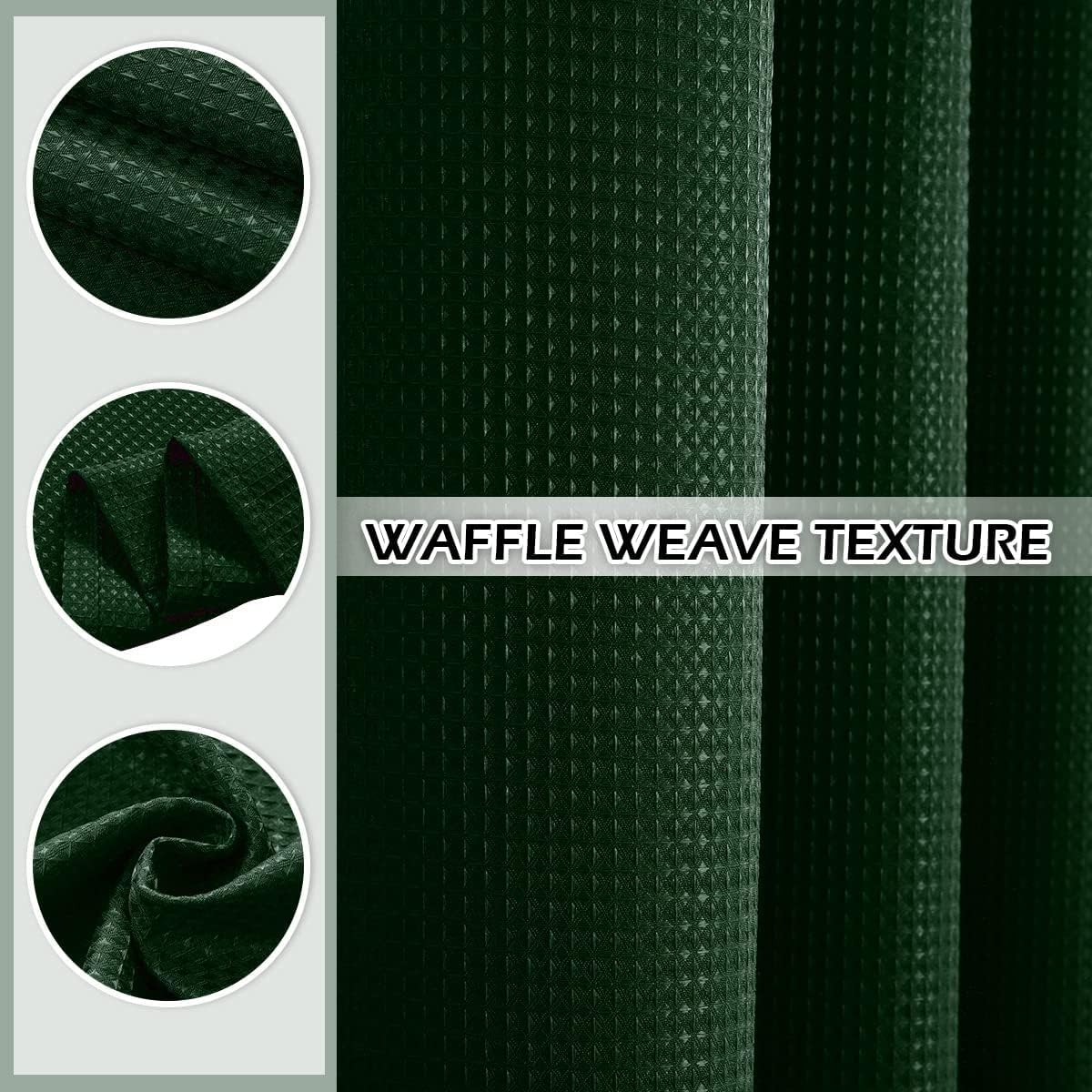 SPXTEX Dark Green Shower Curtains 84 inches Long Waterproof Fabric Farmhouse Modern Rectangle Textured Shower Curtains with Hooks for Bathroom Decorative Shower Room 72" W X 84" L