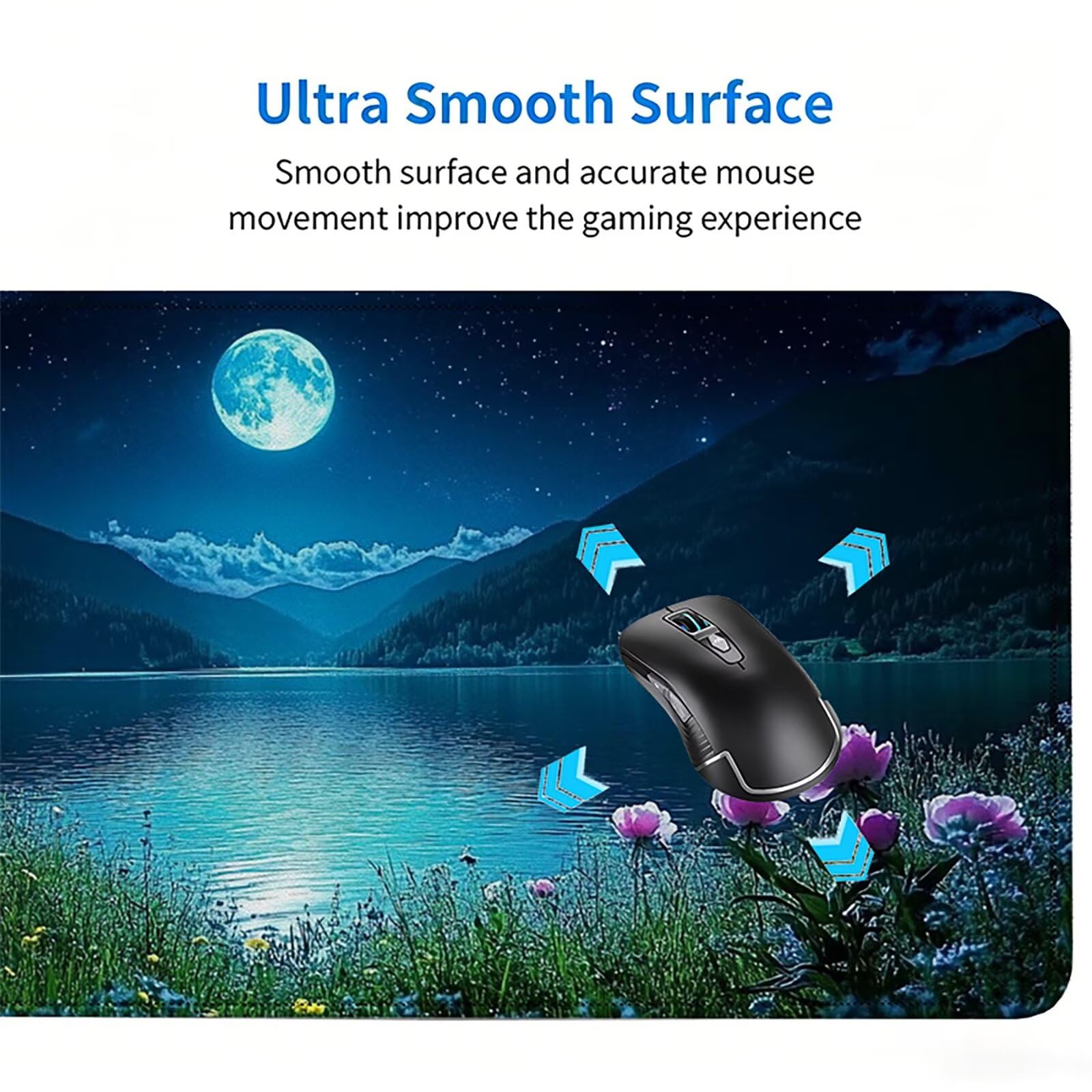 Tappetino Mouse Gaming, 900x450mm Tappetino Mouse XXL luna 0c0-748