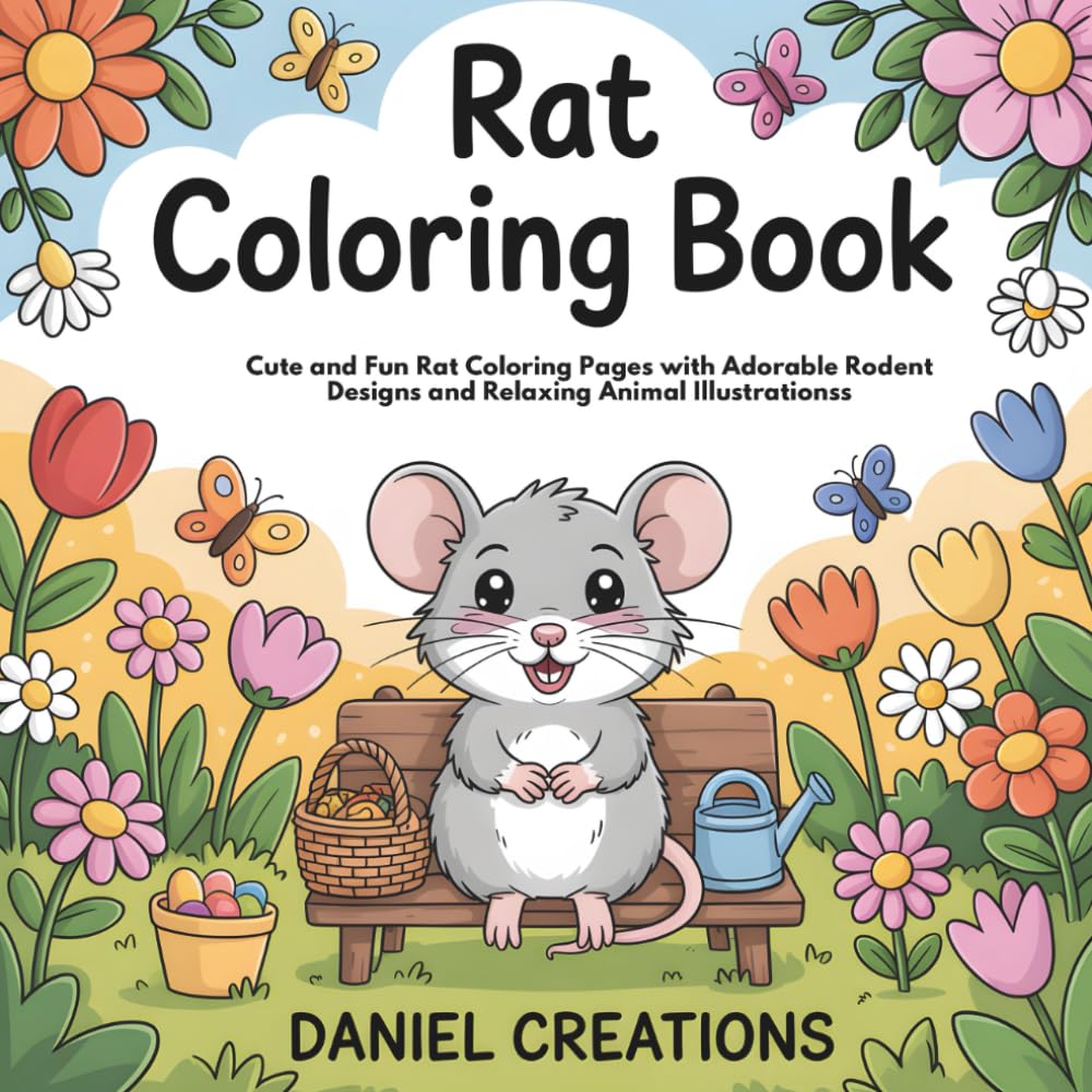 Rat Coloring Book: Cute and Fun Rat Coloring Pages with Adorable Rodent Designs and Relaxing Animal Illustrations