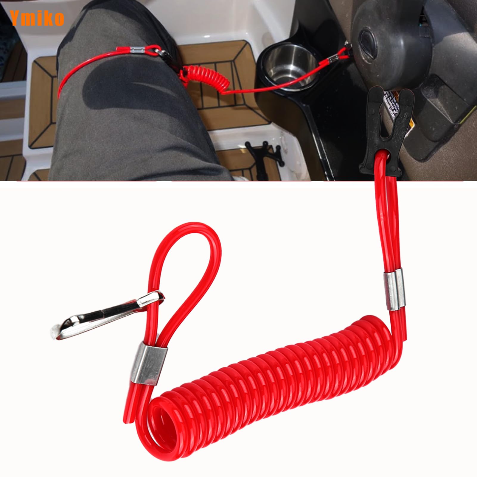 Interruttore Arresto Emergenza Motore Barca - Cordino, Sostitutivo Per BRP Evinrude Johnson, Codice 176288 - Foto 3