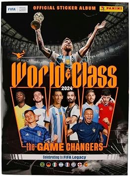 Panini FIFA World Class 2024 Sticker Album + 34 Paket (170 Çıkartma) Futbolcu Çıkartmaları Seti