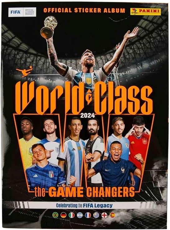 Panini FIFA World Class 2024 Sticker Album + 34 Paket (170 Çıkartma) Futbolcu Çıkartmaları Seti