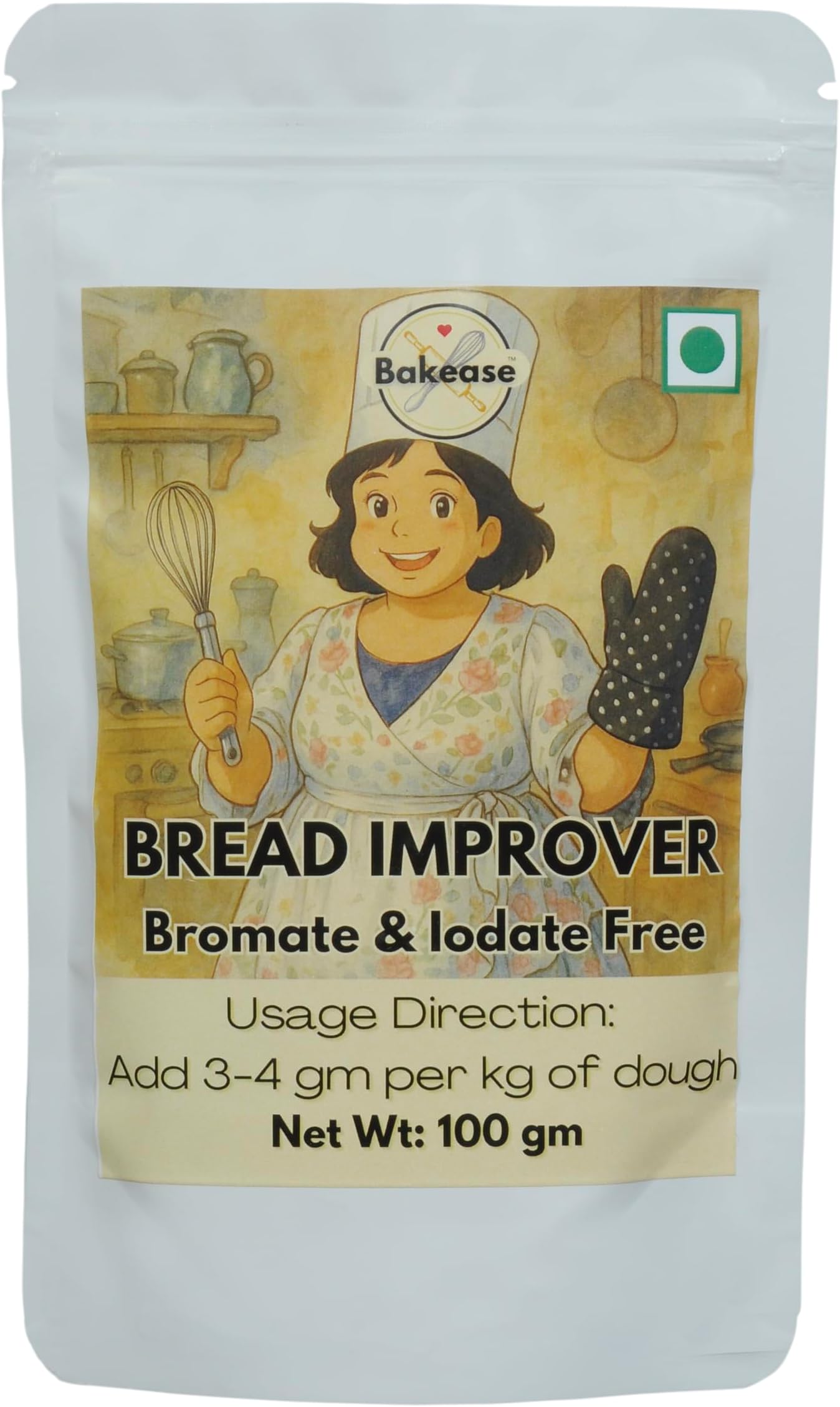 Bakease Bread Improver, 100g | Dough Enhancer for Soft, Fluffy Bread | Homemade & Professional Baking