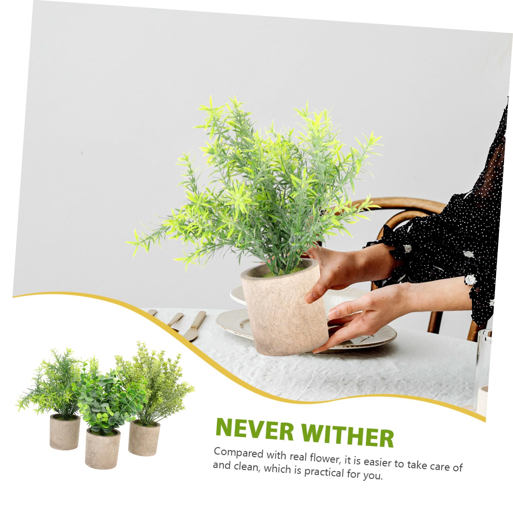 VALICLUD 3 Piezas Plantas Artificiales De Eucalipto Maceta De Imitación Decoración Plantas Maceta Hogar Delicadas para Mesa De Escritorio De Bonsái Simulado