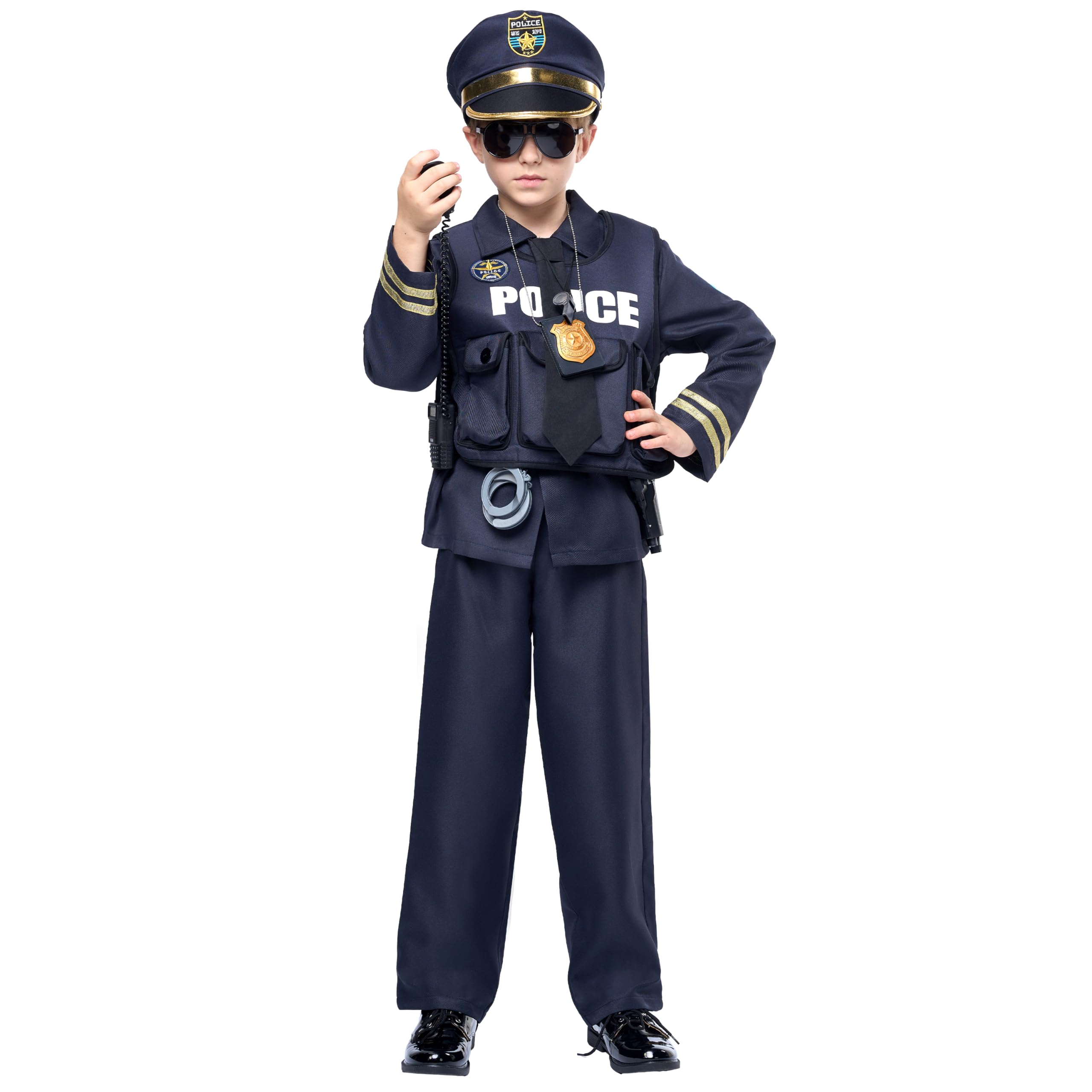 Spooktacular Creations Bambino Ragazzo Costume di polizia scuro stile premium