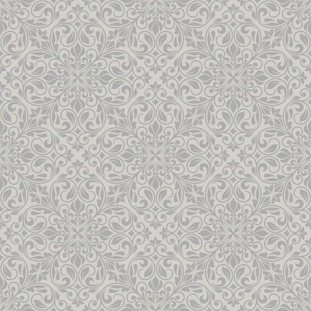 Yöl 2456 Silver Debona Sofia Glitter Flower Leaf Motif Embossed Textured Luxury Metallic Wallpaper 2456 Size 10.05