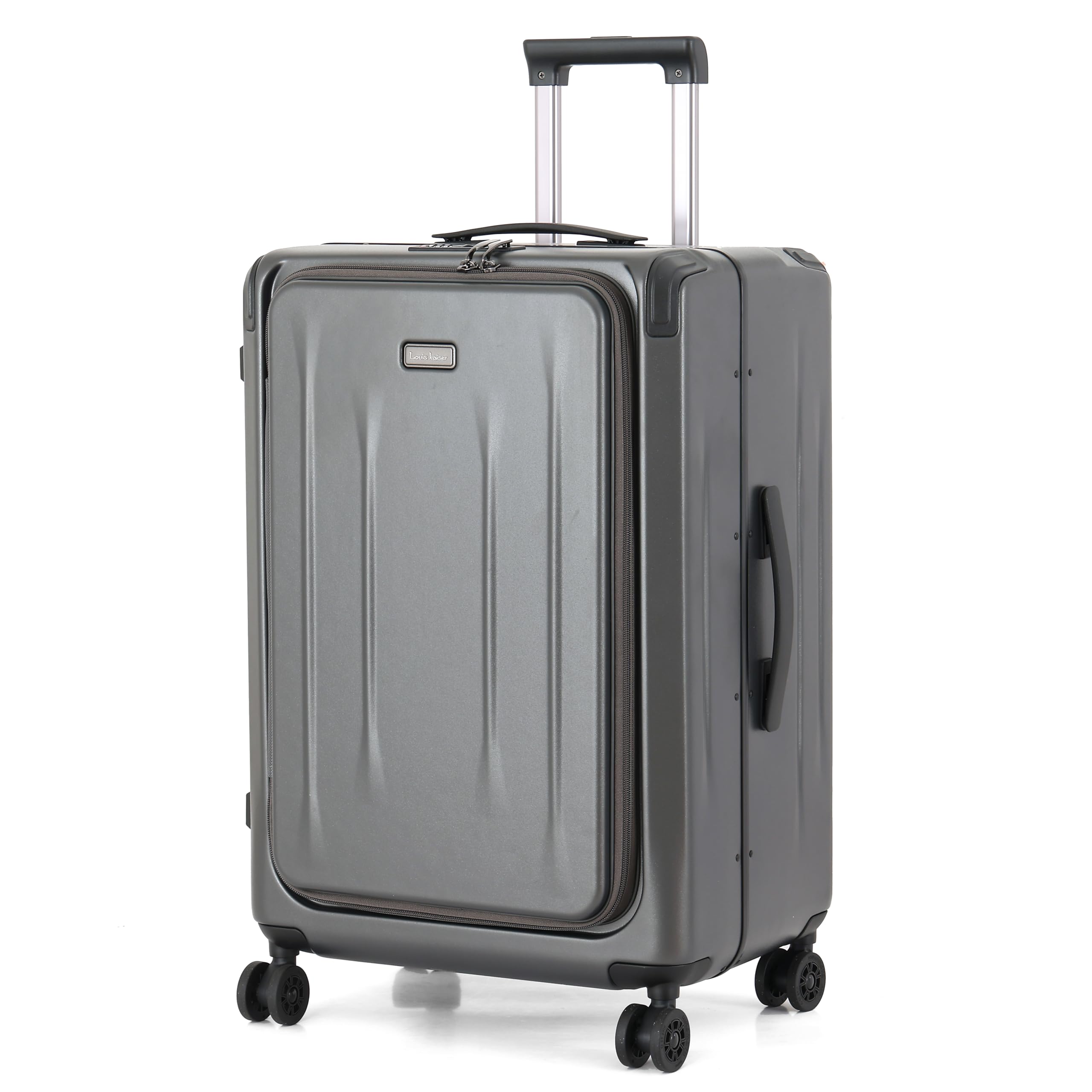 Photo 1 of LOUIS KAISER 25 Inch Luggage, Top Opening Airline Approved ABS+PC Hard Shell Suitcases with Silent Wheels, TSA Lock,Front Pocket and Wet-dry Separated Six-piece Set(25 inch-Grey)
