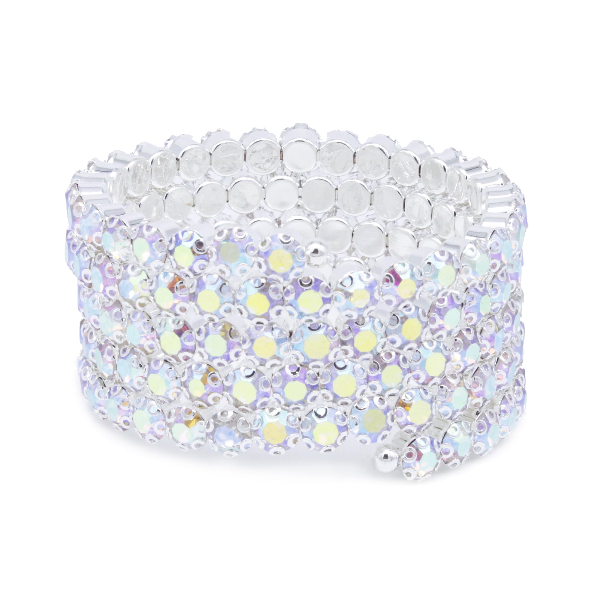 Guangstar Spiral 5 Layer and 3 Layer Wrap Stack Stretch Bracelet for Women