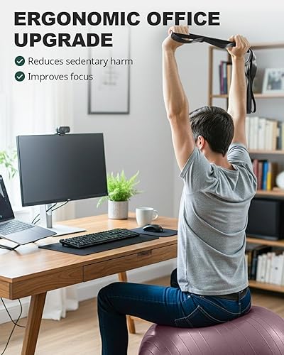 Miniatura 4 de Trideer Pelota de Ejercicio de Yoga, Silla de Oficina y Bola de Equilibrio, Bola de Estabilidad para Pilates, Terapia Física, Entrenamiento del