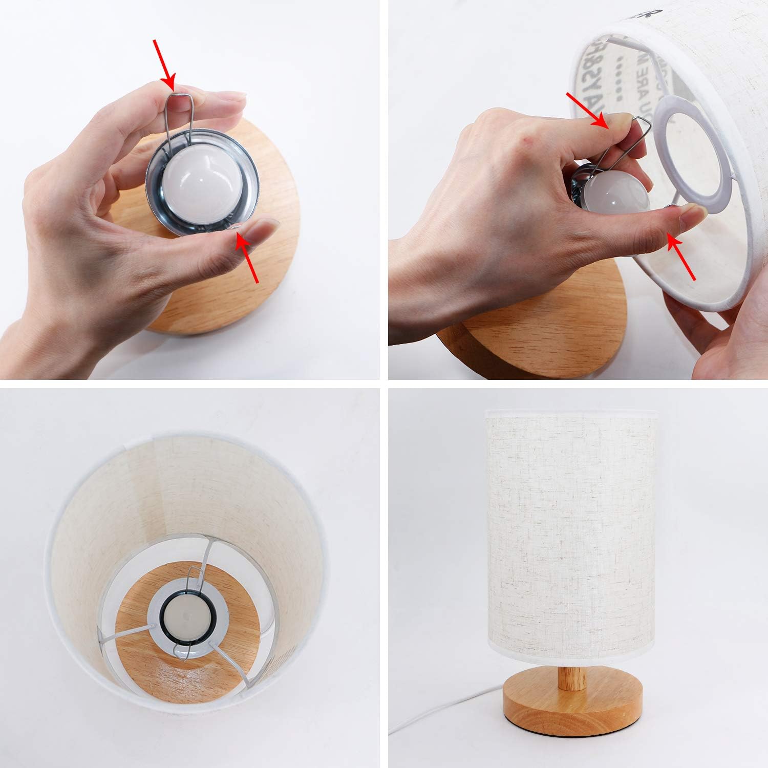 To My Mom Mother Day Birthday Gifts - Engraved Table Lamp, Dimmable Bedside Nightstand Lamp, Fabric Desk Lamp Shade Simple Night Light for Bedroom Living Room Office - Best Anniversary Christmas Gift - Image 6