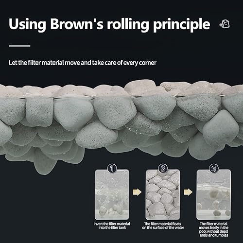 Miniatura 5 de UPETTOOLS Medios de filtro biológico para acuarios, medios biológicos de cerámica flotante de 1.2 pulgadas con área de superficie masiva porosa para