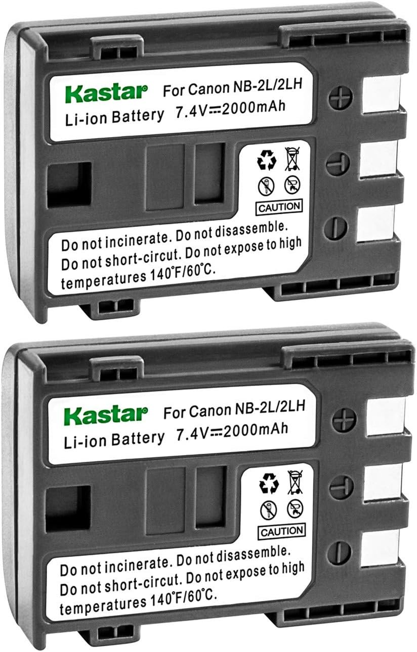 Kastar 2 Pack of NB-2LH Battery Replacement for Canon E160814 Camera, Video Camera
