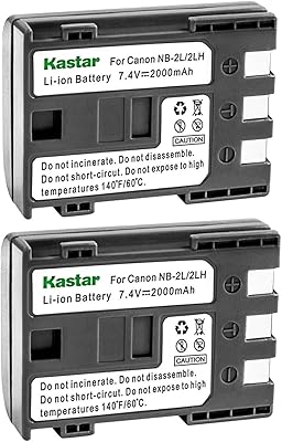 Kastar 2 Pack of NB-2LH Battery Replacement for Canon E160814 Camera, Video Camera