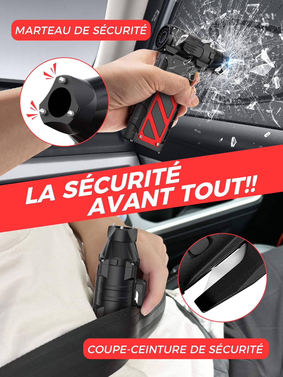 Smiling Shark Dépoussiérants Puissants Électrique, JF-02 Vitesse Variable 110000TR/Min Souffleur Air Comprimé avec Cutter & Marteau de Sécurité- Batterie 8000mAh pour Cour/Camping/PC/Voiture, Noir