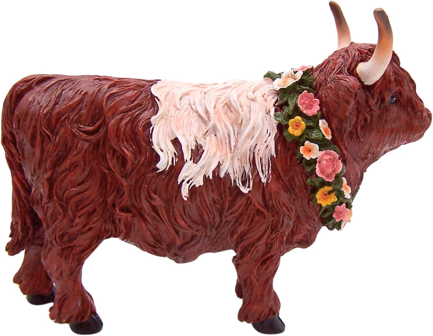 Wowser Highland Cow Figurine, Rustic Farmhouse Freestanding Statue, Desk Shelf Tabletop Decor for Home & Office, 6.25 Inch