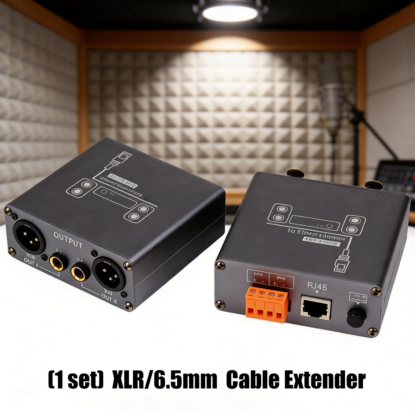 XLR 6,5mm Musica a Ethernet Extender con isolamento acustico per dispositivi professionali RJ45 Cat5 / Cat6 Ethernet Extender Sound Net Elongator
