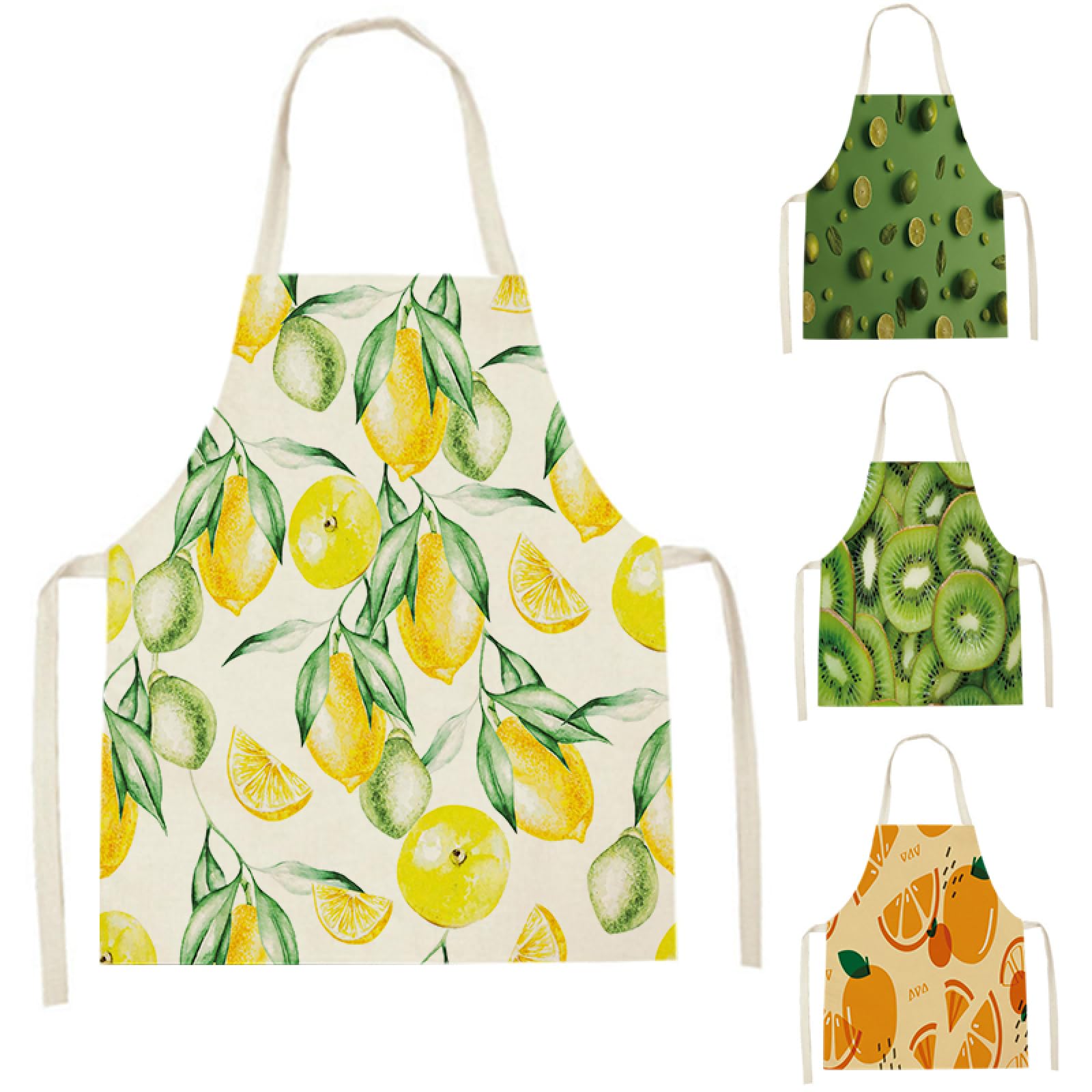 Delantal Con Estampado De Frutas Para El Hogar Delantal Impermeable Y Resistente A Las Manchas Delantal De Lino Delantal De Limpieza Del Hogar Delantal De Cocina Para Chef Uniforme De Camarero De