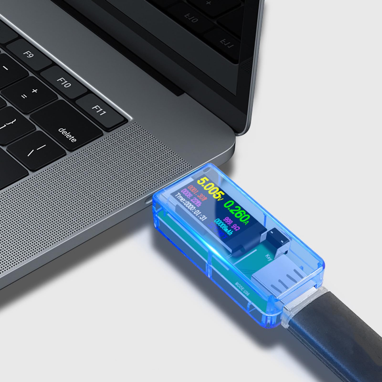 3 Piezas probador USB portátil contador de potencia Detector de voltaje ensayador probador de voltaje eléctrico probador de medidor de potencia USB AbS Transparent