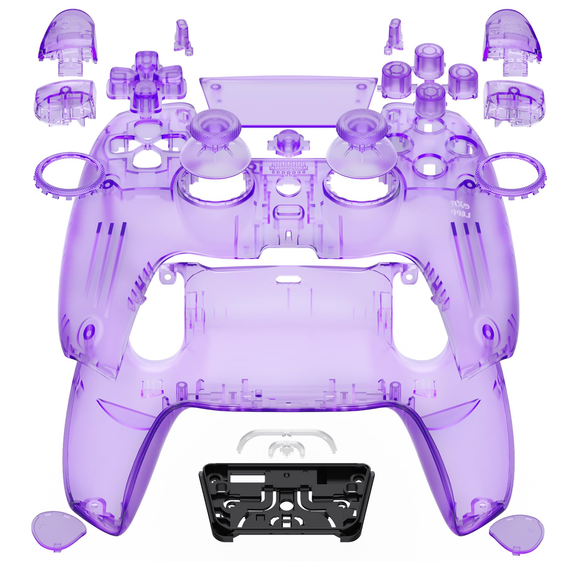 eXtremeRate LUNA Cover Przycisków Obudowa Touchpad Kompatybilny z Kontrolerem ps5 BDM-030/040,Przeprojektowana Wymiana Shell Osłona Case dla Kontrolerem ps5 BDM-030/040-Jasne Atomowy Fioletowy