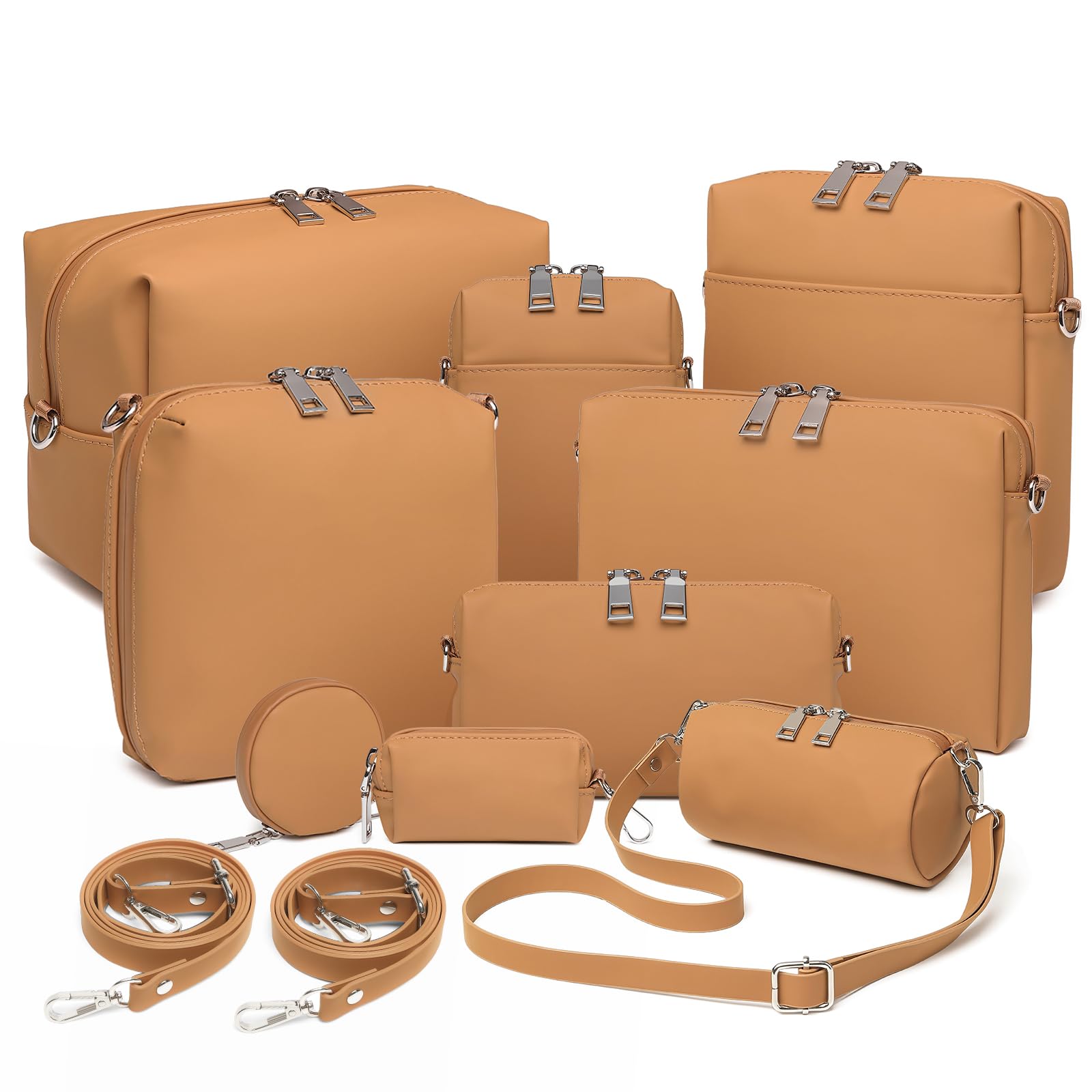 Joyway 10PCS Travel Makeup Bag Set, Large Capacity Cosmetic Bags for Women Girls, Waterproof Portable Toiletry Bag Organizer Make up Bag, Can be