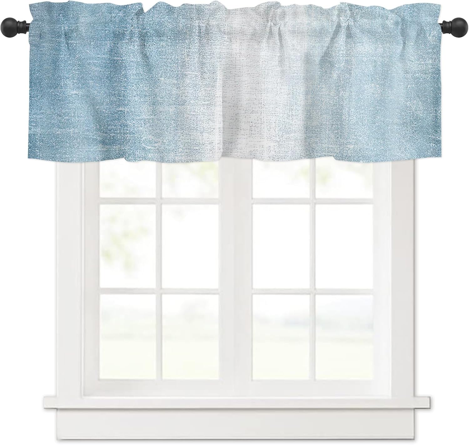 Homechoid Blue Ombre Curtain Valance for Windows/Living