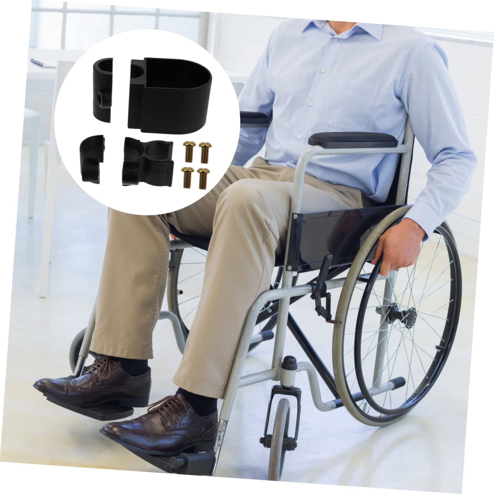 FRCOLOR 3 Set Di Supporti Per Bastoni in Lega Di Plastica Per Accessori Per Deambulatori Pieghevoli
