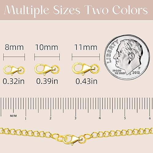 Miniatura 9 de OHINGLT Cierre de pinza de langosta de plata de ley 925 con anillos de salto cerrados, cierres de collar y cierres adecuados para hacer joyas,