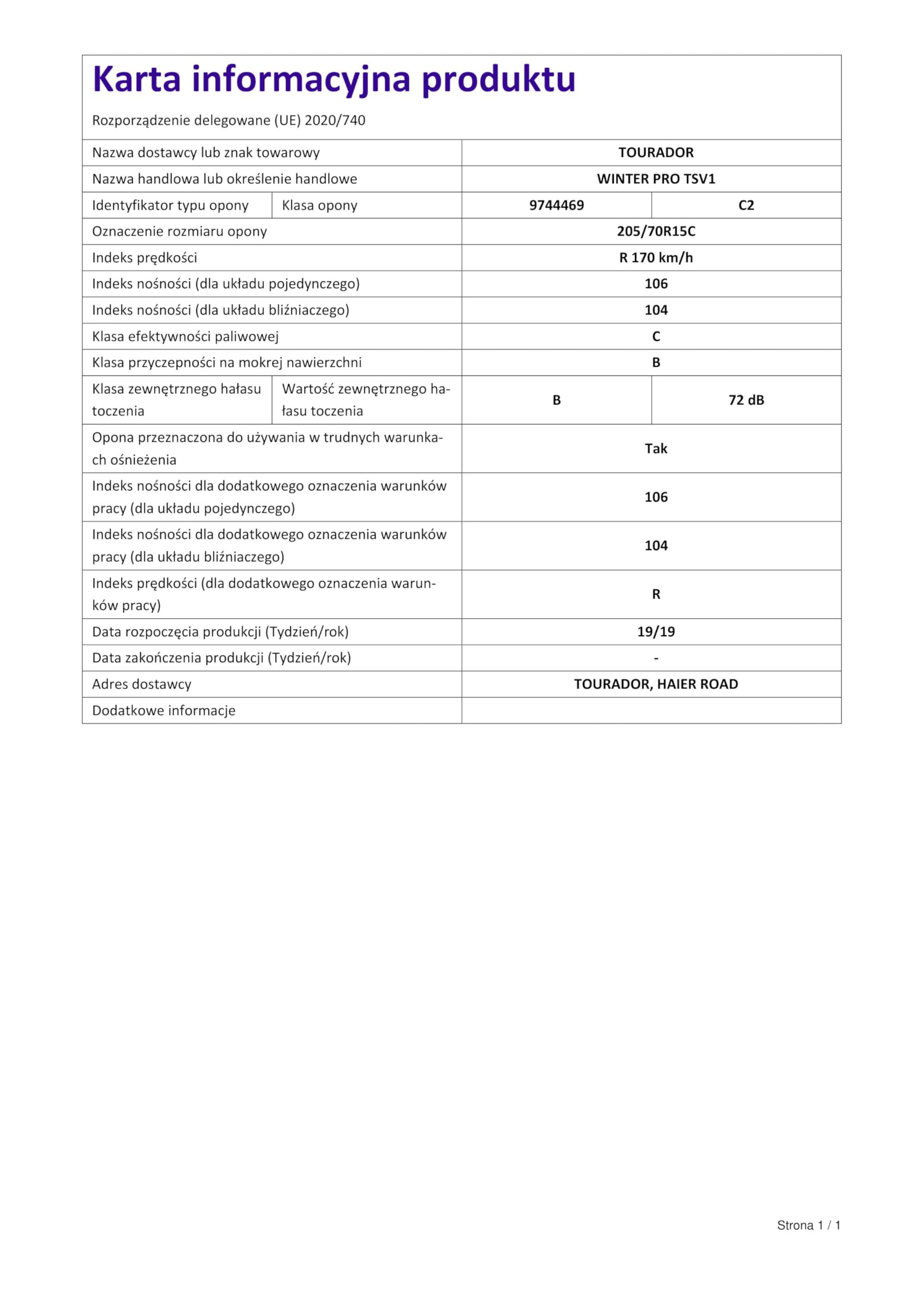 Reifen pneus Tourador Winter pro tsv1 205 70 R15C 106/104R TL winterreifen transporterreifen
