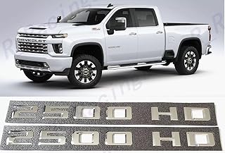 2X Chrome Silver 2500 HD Badge Emblems (Set of 2) for 2020-2024 Silverado/Sierra
