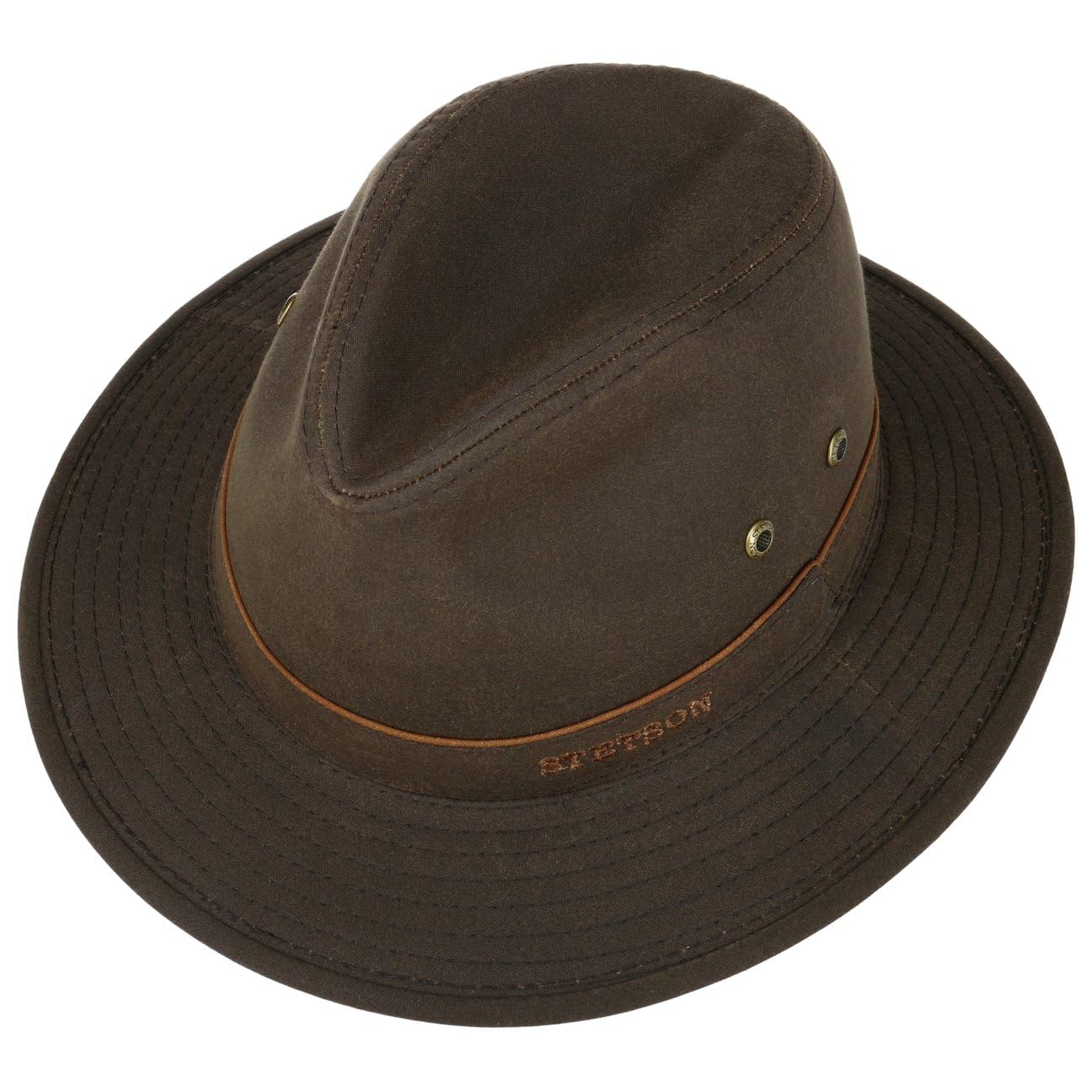 Stetson Avasun Chapeau Traveller Coton Cire Protection UV 40+ Bande en Tissu Unisexe Ete Hiver