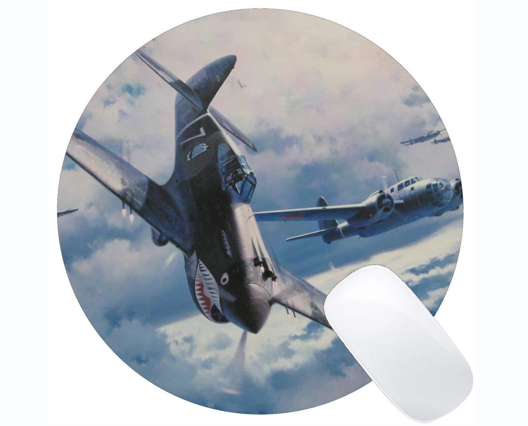 APSRA Gaming Round Mouse Pad,Curtiss P 40 Warhawk Warplane Large Gaming Mat-15354