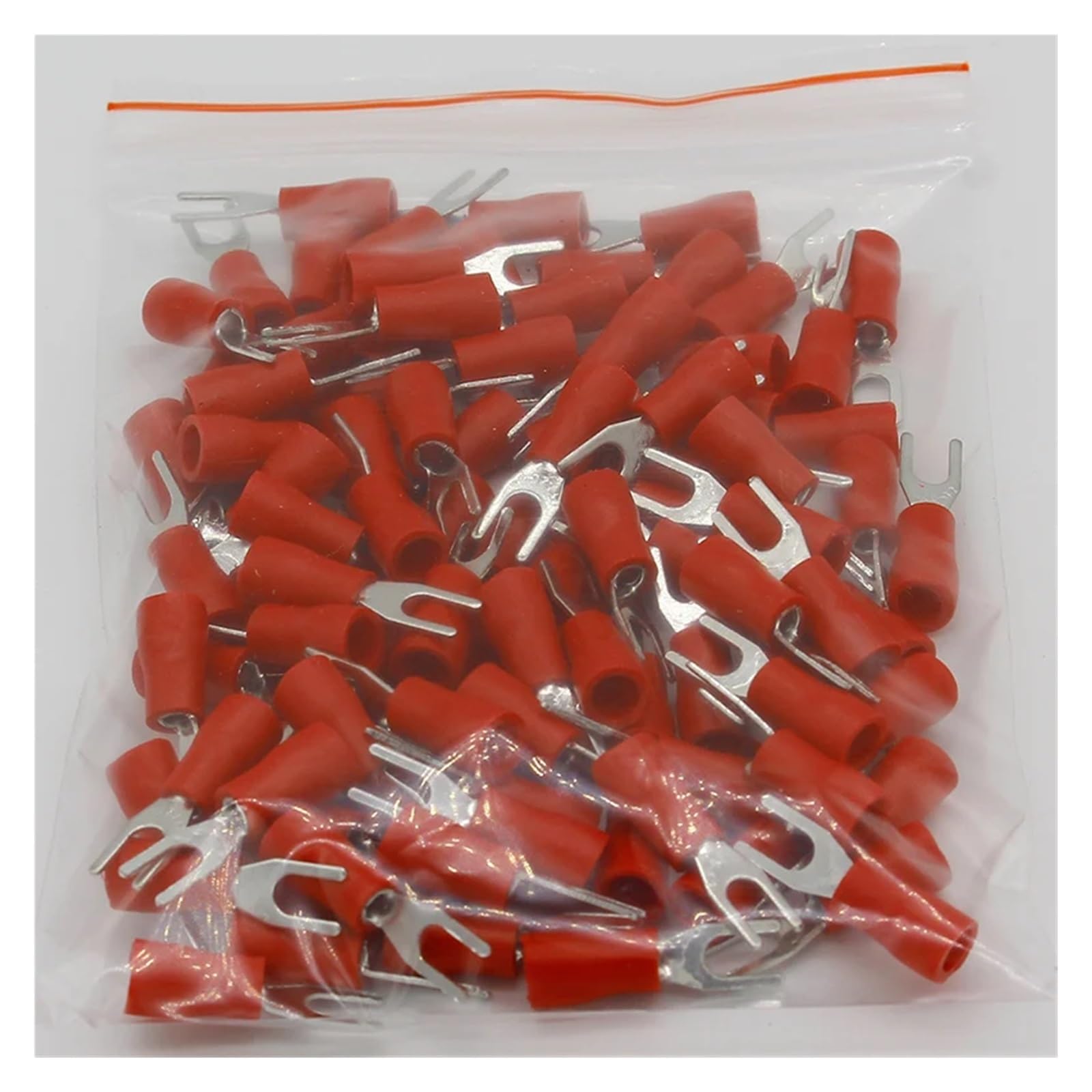 REIUAFWYGV SV1.25-3 Red Terminal Cable Wire Connector Insulated Wiring Terminals electrical Lug crimp terminal 100PCS SV1-3 SV