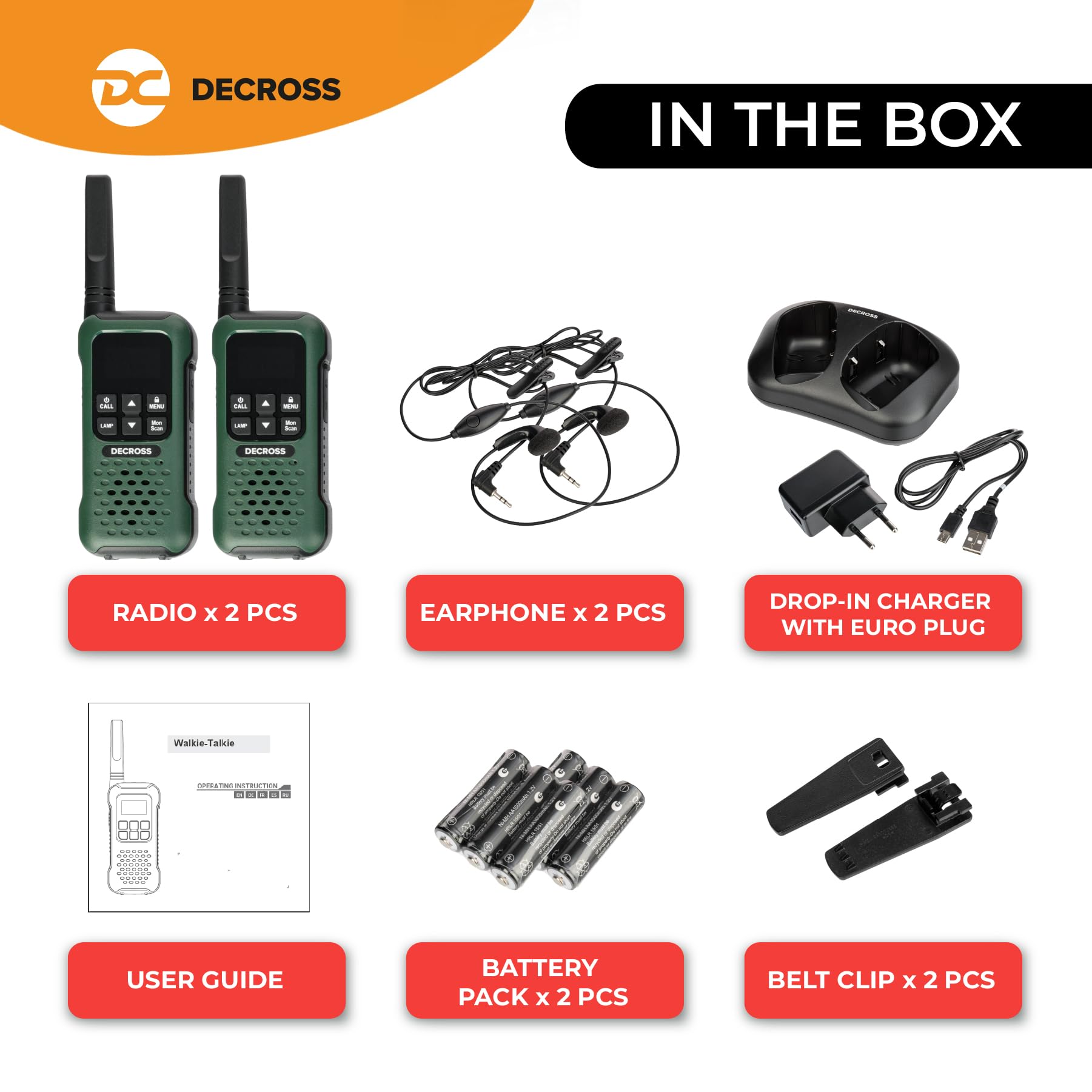 93 Walkie Talkie, Woki Toki Radio Professionali fino a 10 km, PMR 446 16 canali, VOX, torcia, IP67, resistente alle intemperie, vivavoce, auricolari, batteria ricaricabile (2 pezzi)